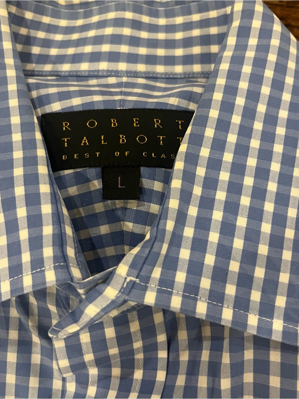 Robert Talbot Best of Class Men’s Large White Gingham Dress Shirt